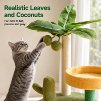 Arbre à chat en forme de palmier en gros avec lit pour chat, griffoir en sisal, petite tour en bois pour chats d'intérieur OEM ODM