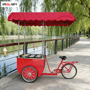 Carrito de Helados Móvil Remolcable, Máquina de Helados Suaves, Venta Ambulante de Comida Rápida, Construcción Metálica Resistente a la Oxidación, 2 Ruedas - Product Image 2