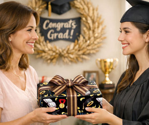 Black background color printed graduation season gift wrapping <b>paper</b> Gold <b>pattern</b> medal book gift wrapping <b>paper</b> Customizable - Product Image 3