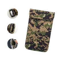 Sacs Faraday tactiques en polyester camouflage anti-RFID avec fermeture pour téléphones et clés de voiture
