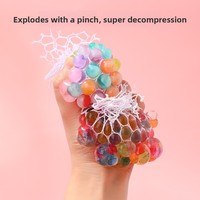 Balle anti-stress créative en plastique en forme de raisin 5 cm, jouet à presser pour soulager le stress, perles colorées pour massage manuel, petit cadeau, vente en gros