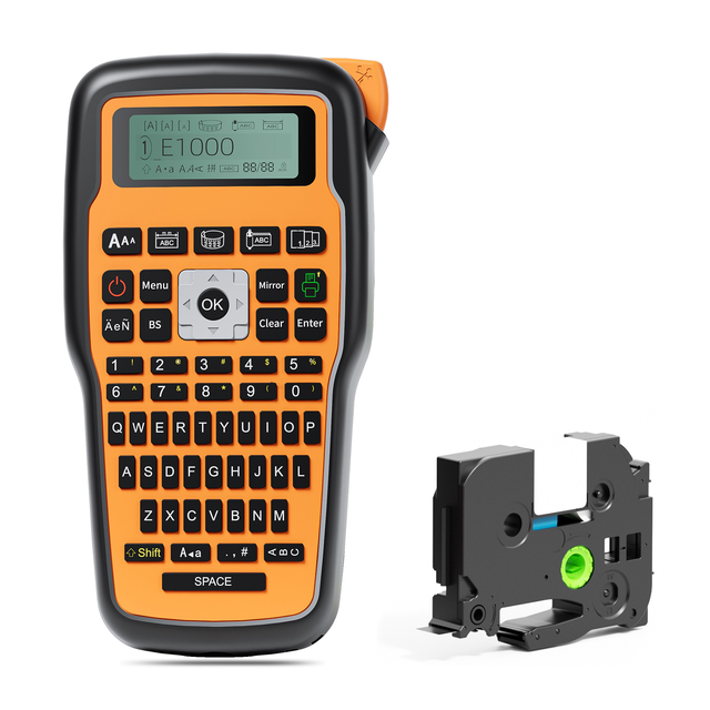 Handheld Industrial Label Maker E1000 Pro Thermal Transfer Printer for Cable Marking Electrical Identification Maintenance