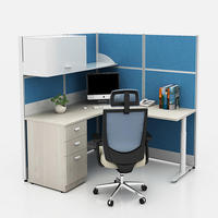 Ensemble complet de mobilier de bureau exécutif, cloison modulaire pour poste de travail de bureau à 6 places avec matériau en mélamine pour usage scolaire