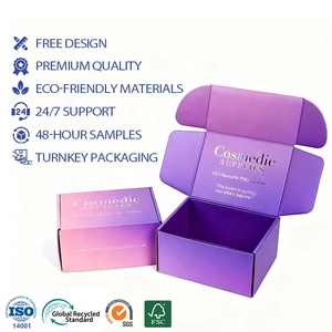 Cajas de Envío Corrugadas Personalizadas de Lujo con Grabado y Estampado en Dorado, Embalaje Ecológico con Forro de Esponja para Uso Cosmético - Product Image 5