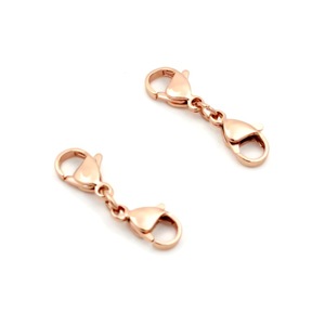 Rose Gold Double Opening <strong>Lobster</strong> Extender Necklace Clasp Connector Bracelet Extension Clasps for DIY <strong>Jewelry</strong> Making Women Girls - Product Image 4