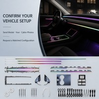 Kit d'éclairage d'ambiance Tesla Model Y 2023-2024, 28 lumières LED RGB, éclairage intérieur, contrôle par application