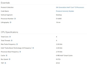 Máy tính xách tay 4 tổng số lõi 4 Tổng số chủ đề <span class=keywords><strong>i5</strong></span> <span class=keywords><strong>6400</strong></span> <span class=keywords><strong>CPU</strong></span> <span class=keywords><strong>Intel</strong></span> <span class=keywords><strong>Core</strong></span> <span class=keywords><strong>i5</strong></span> 6th Bộ vi xử lý Bộ phận máy tính - Product Image 4