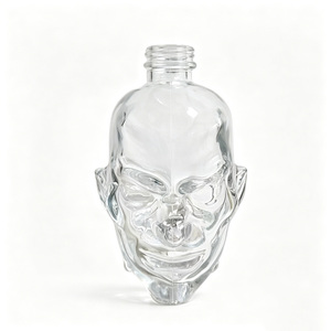 Flint Glass 700ml Botella Fabricantes Goblin Head Whisky Vodka Licor Corked Decanter Devil Halloween Decoración Personalizar - Product Image 1
