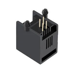 615004143821 High quality 1X1 Port 4p4c RJ11 Jack Without LED Tab Down 180 degree RJ11 connector
