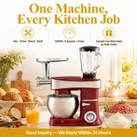 Robot culinaire multifonction SOHEF 6L 1200W 3-en-1 avec hachoir à viande, mixeur en verre, batteur sur socle 6 vitesses, fonction pulse et écran LED