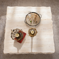 Table basse en bois de style rustique minimaliste moderne lumière italienne concepteur de luxe facile à nettoyer meubles de maison utilisation d'hôtel carré