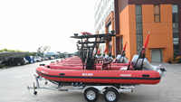 Chine 5.8M Hypalon Sport Cabine Cruiser Rigide Passager Aéroglisseur Bateau Gonflable avec Moteur pour Tourisme Croisière Pêche