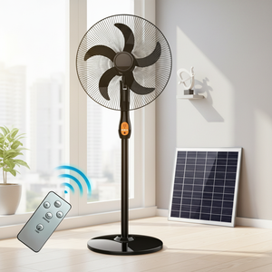 Ventilador de Pie de 16 Pulgadas con Energía Solar, 5 Aspas, Alimentación CA/CC, Batería de Litio Recargable, Motor sin Escobillas, Construcción de ABS y Metal, 10-12 - Product Image 2