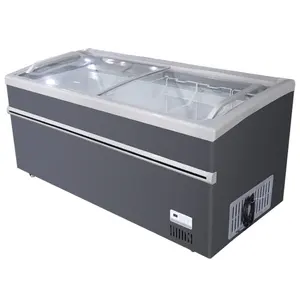 professional direct cooling island restaurant equipment supplier energy saving island fridge for supermarket cooling food