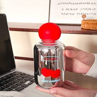Nouvelle tasse en verre thermorésistant 330 ml 2026 avec couvercle PP isolé sous vide, portable, pour l'eau