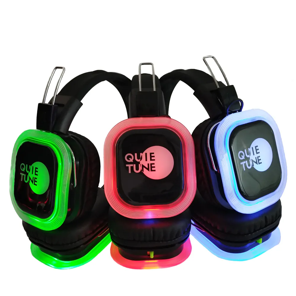 High Quality Parties Silent Disco Headphones and Wireless DJ Headphones for with 3 Channels and Led Light