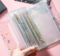 Carpeta de Presupuesto con 6 Anillas A5/A6, Bolsa con Cierre para Efectivo, PVC, en Oferta