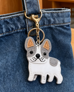 Llavero Portamonedas de Bulldog Francés, Cuero Genuino, Colgante 3D de Mascota de Dibujos Animados, Amuleto de Alta Calidad para Amantes de los Animales - Product Image 5