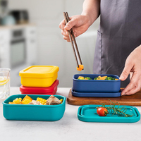 Boîte à lunch en silicone portable, sans BPA, écologique, de qualité alimentaire, pour le stockage des aliments, vente en gros