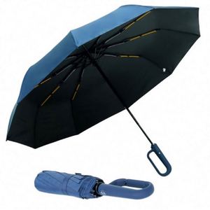 Hot Sale Unbreakable Paraguas Windproof UV <b>Folding</b> Durable Premium Grip Automatic Umbrella With logo Custom Ring Buckle - Product Image 1