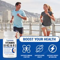 Ausreson OEM Vitamine D3 K2 MK7 en Capsules – Soutien Immunitaire et Osseux – Compléments Biologiques Vitamine D3 K2 B12