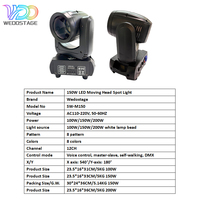 WEDOSTAGE Luces LED Móviles de 150W Mini Beam & Spot, 18 Prismas Giratorios, 8 Colores, 8 Gobos, 12 Canales, IP33, para DJ/Bar Discoteca, Estroboscópicas, DMX512