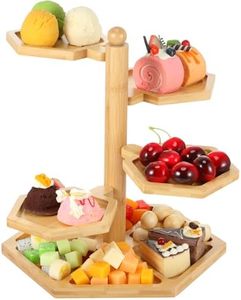 5-in-1 Tree-Shaped Bamboo Dessert Tray <strong>Stand</strong> for Serving <strong>Food</strong> Cupcakes Fruit Cake at Weddings and <strong>Parties</strong> - Product Image 2