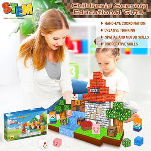 200 pièces en plastique magnétique construction Cubes tuiles sensorielles jouet pour garçons filles cadeau d'anniversaire STEM apprentissage Fidget Play - Product Image 6