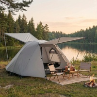 Tente de camping tout temps pour le glamping et la randonnée en plein air, tente dôme ultralégère pour 2 personnes, imperméable, avec un grand filet de ventilation