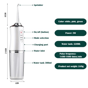 Dispositivo de Cuidado Dental Inalámbrico para Uso Doméstico con Logotipo Personalizado, Irrigador Bucal Portátil, Recargable, IPX7 - Product Image 6