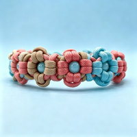 Collier pour chien tressé à fleurs, réglable, fait main au crochet, collier décoratif mignon pour chiens de petite et moyenne taille, accessoires pour animaux de compagnie