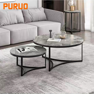 Table basse de style italien, grande et ronde, pour le salon, meubles de villa, appartement, projet personnalisé, table basse classique moderne - Product Image 3
