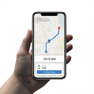 Aplicación móvil para reserva de taxis: reserve viajes, establezca su tarifa, siga a los conductores en vivo, pague de forma segura y gestione el historial de viajes. - Product Image 1