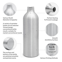 Bouteilles de pulvérisation en aluminium métallique pour cosmétiques en gros, 30 ml ~ 500 ml, flacon de parfum métallique personnalisé
