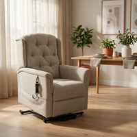 Sillón Reclinable Eléctrico de Cuero HONGQIANG con Masaje y Elevación, Diseño Moderno de Mediados de Siglo, Estructura Metálica con Espuma USFR, al Mejor Precio