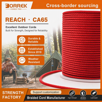 Cordons tressés creux 100 % UHMWPE 1 mm Rouge 350 lb pour ligne de tirage de tente, hamac, camping, cerf-volant, pêche, escalade, faible élasticité, extérieur