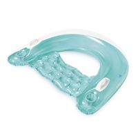 En Stock, silla flotante inflable de PVC en forma de U, flotador y balsa de piscina para adultos con purpurina a prueba de agua para adultos