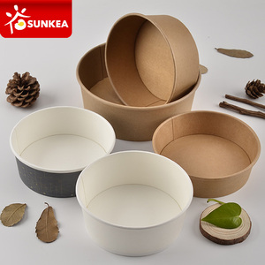 可生物降解环保牛皮纸沙拉纸碗，带纸盖 - Product Image 6