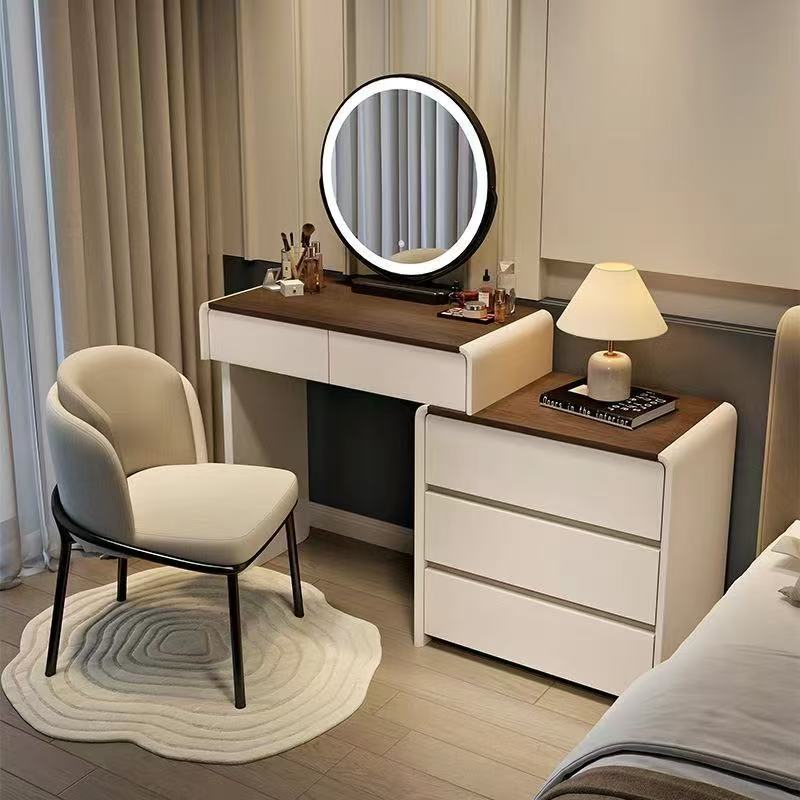 Plateau blanc en noyer H10 + tabouret Hank