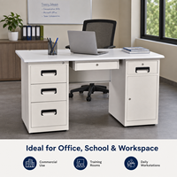 Bureau d'ordinateur en métal commercial avec rangement multifonctionnel, design durable et écologique pour la maison, le bureau et l'appartement