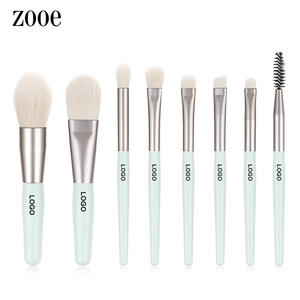 8 Uds MINI juego de brochas de maquillaje de viaje pelo suave sintético brochas de base de belleza portátiles mango de plástico mate con <span class=keywords><strong>Cas</strong></span> cosmético - Product Image 1