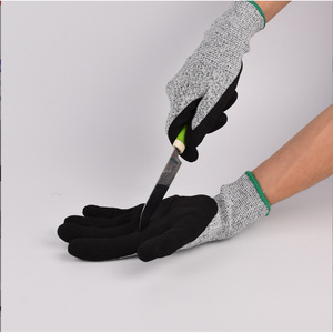 Gants de travail anti-coupure Lao An, niveau 5, HPPE, paume enduite de nitrile givré, pour la fabrication mécanique - Product Image 2