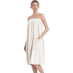 Custom logo Shower <strong>Wrap</strong> Robe Spa Bathrobe Adjustable <strong>Velcro</strong> Bath Skirt Body Microfiber <strong>Towel</strong> <strong>Wrap</strong> SPA Ladies Bath Skirt <strong>Towels</strong> - Product Image 6