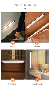 Có Thể Sạc Lại Cảm Biến Chuyển Động Tủ Quần Áo Ánh Sáng Dưới Tủ Nam Châm Không Dây Thanh <span class=keywords><strong>LED</strong></span> Ánh Sáng Ban Đêm Cảm Biến Chuyển Động Tủ Quần Áo Đèn - Product Image 4