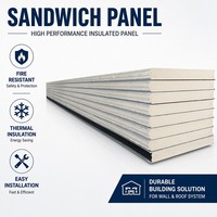 Panel Sándwich de Lana de Roca, Panel de Pared con Aislamiento Térmico e Insonorización, para Construcción Comercial e Industrial