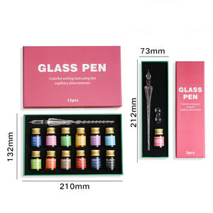 Xinyiart – Ensemble de stylos de calligraphie en verre, stylo signature en cristal, outil de <span class=keywords><strong>dessin</strong></span> à encre goutte à goutte pour signatures artistiques - Product Image 2