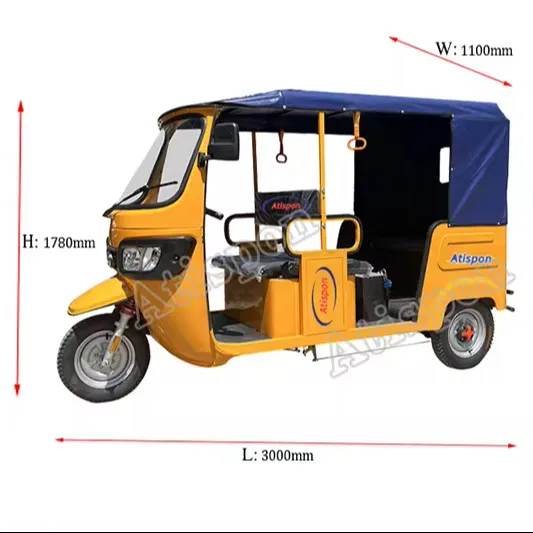 Open Body Tricycles Bajaj Electric Tricycle Passenger E-rickshaw Tuktuk Auto Taxi Passenger Tricycles