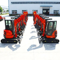 Mini Excavadora Infront de 3.5 Toneladas, Motor Kubota con Certificación CE EURO 5 y EPA, Excavadora de Cadenas de 1 y 2 Toneladas, Mini Excavadoras Pequeñas para Granja en Venta