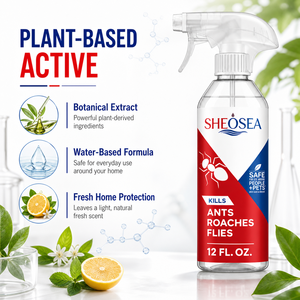 <span class=keywords><strong>Spray</strong></span> Natural Seguro <span class=keywords><strong>para</strong></span> el Control de Plagas SHEOSEA 12oz, Elimina Rápidamente Hormigas/<span class=keywords><strong>Cucarachas</strong></span>/Moscas en Interiores/Exteriores, Aroma Fresco Suave, Fácil de Agitar - Product Image 3