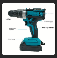 Perceuse électrique sans fil portable 20V Li-Ion rechargeable 10mm OEM à vitesse variable pour le bois et le métal, visseuse domestique
